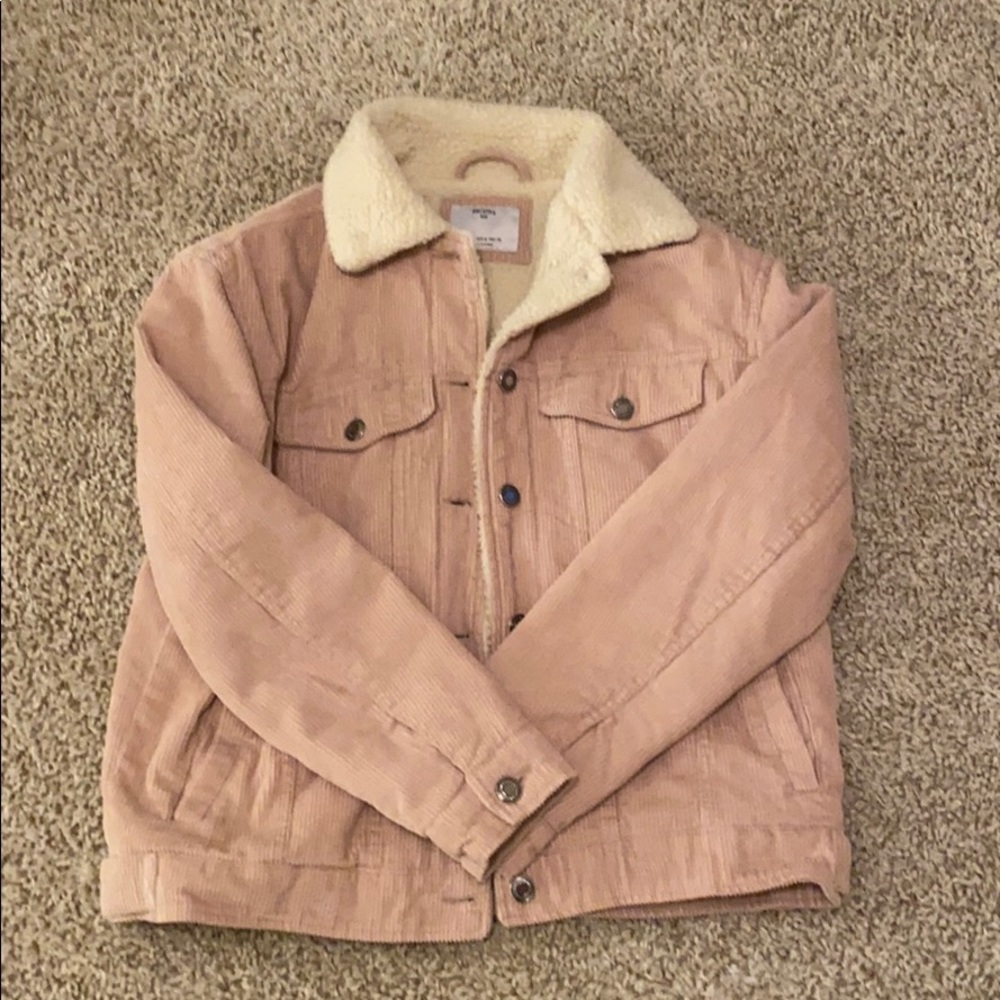 Bershka Corduroy Light Pink Jacket